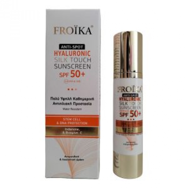 Froika Hyaluronic Silk Touch Sunscreen Anti-Spot Αδιάβροχο Αντηλιακό Προσώπου SPF50 50ml