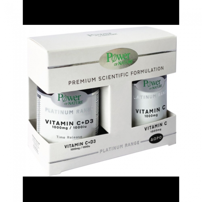 Power Of Nature Classics Platinum Range Vitamin C+D3 1000mg 30 ταμπλέτες & Vitamin C 1000mg 20 ταμπλέτες